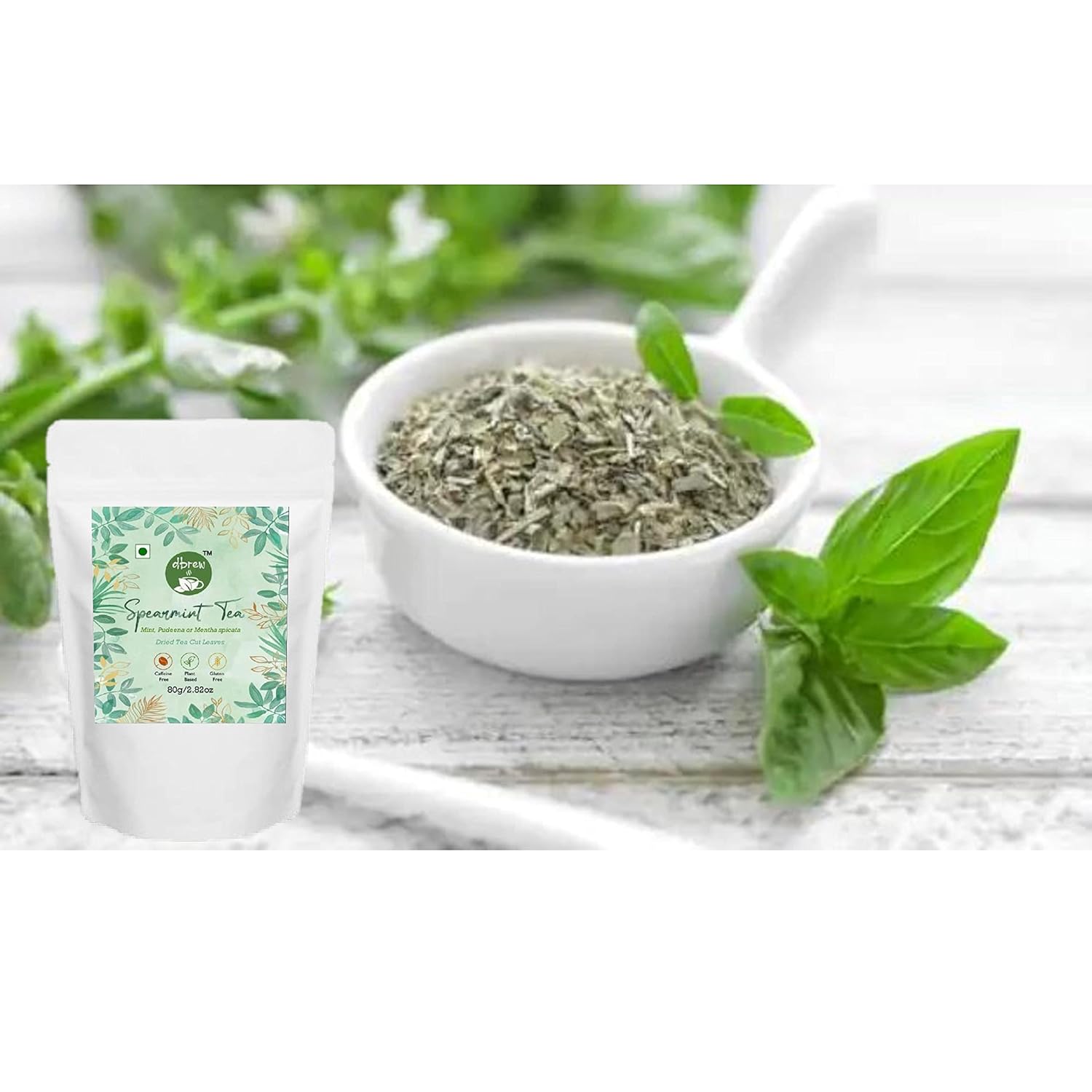 dbrew - Spearmint Leaves Tea 80g | Natural Sun-Dried Leaves | Caffeine Free Tea - View 2 of 2