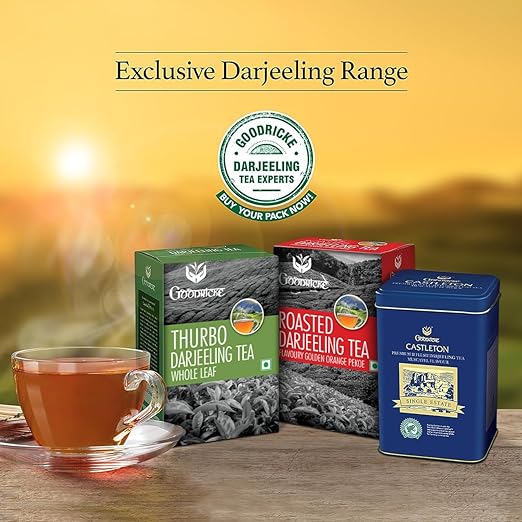 GOODRICKE Thurbo Darjeeling Tea - 100 gm, (Pack Of 7) | Single Estate | 100% Pure &amp; Original Darjeeling Long Leaf Tea | Enticing Colour &amp; Superior Taste | Iresistible Aroma (FROM INDIA SAB) - View 5 of 5