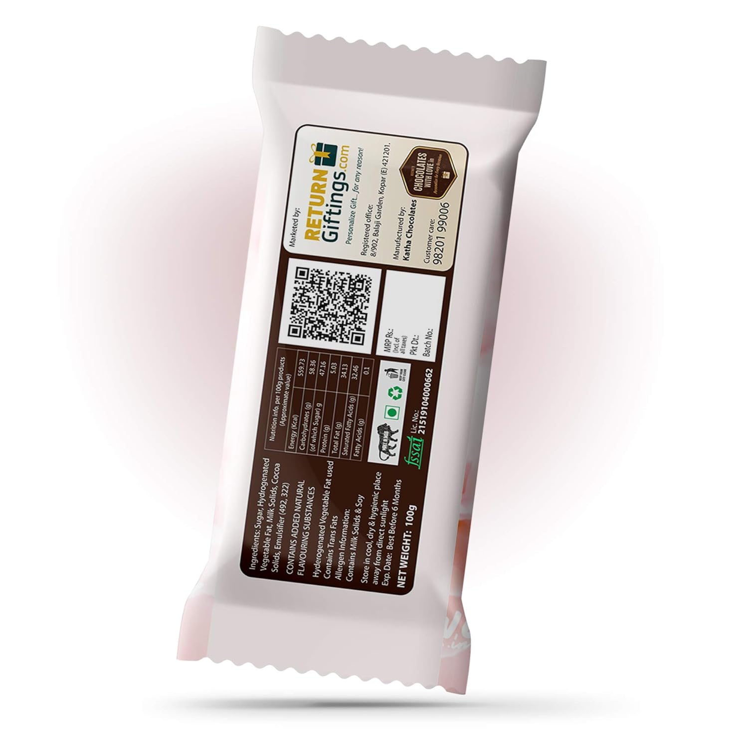 Katha Chocolates Daughter's Day Gift Large Bar Perfect Present for Loved Ones Daughter Princess Granddaughter Beti (100gms) (FROM INDIA SAB) - View 4 of 4