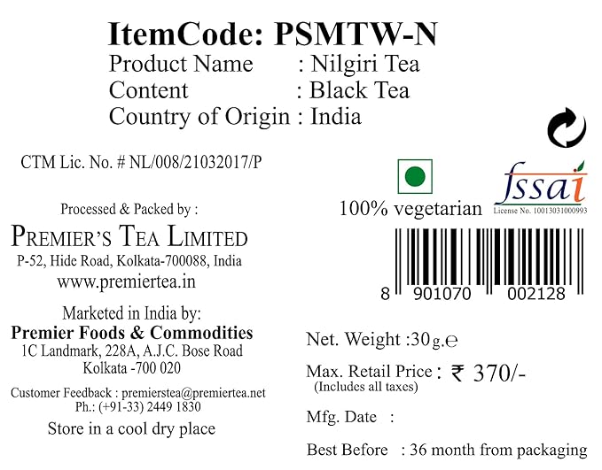 Premiers Nilgiri Tea, Premium Black Tea, Single Origin Tea, Leaf Tea in Magic Tea Wands, 12 Wands, 30 Gms, Light-Bodied with Floral Flavours, Make Iced or Hot Tea, Tea Stick Infuser in a White Box (FROM INDIA SAB) - View 6 of 7