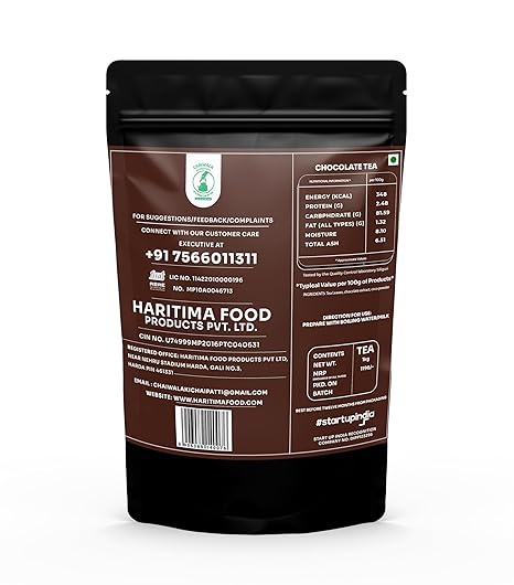 Haritima Chaiwala Ki Chaipatti Chocolate Tea | Rich &amp; Aromatic Blends with chocolate Tea powder | Premium Assam Tea | Antioxidant | Creamy Chocolate Chai Patti | Tasty &amp; Refreshing | 250g (FROM INDIA SAB) - View 6 of 6