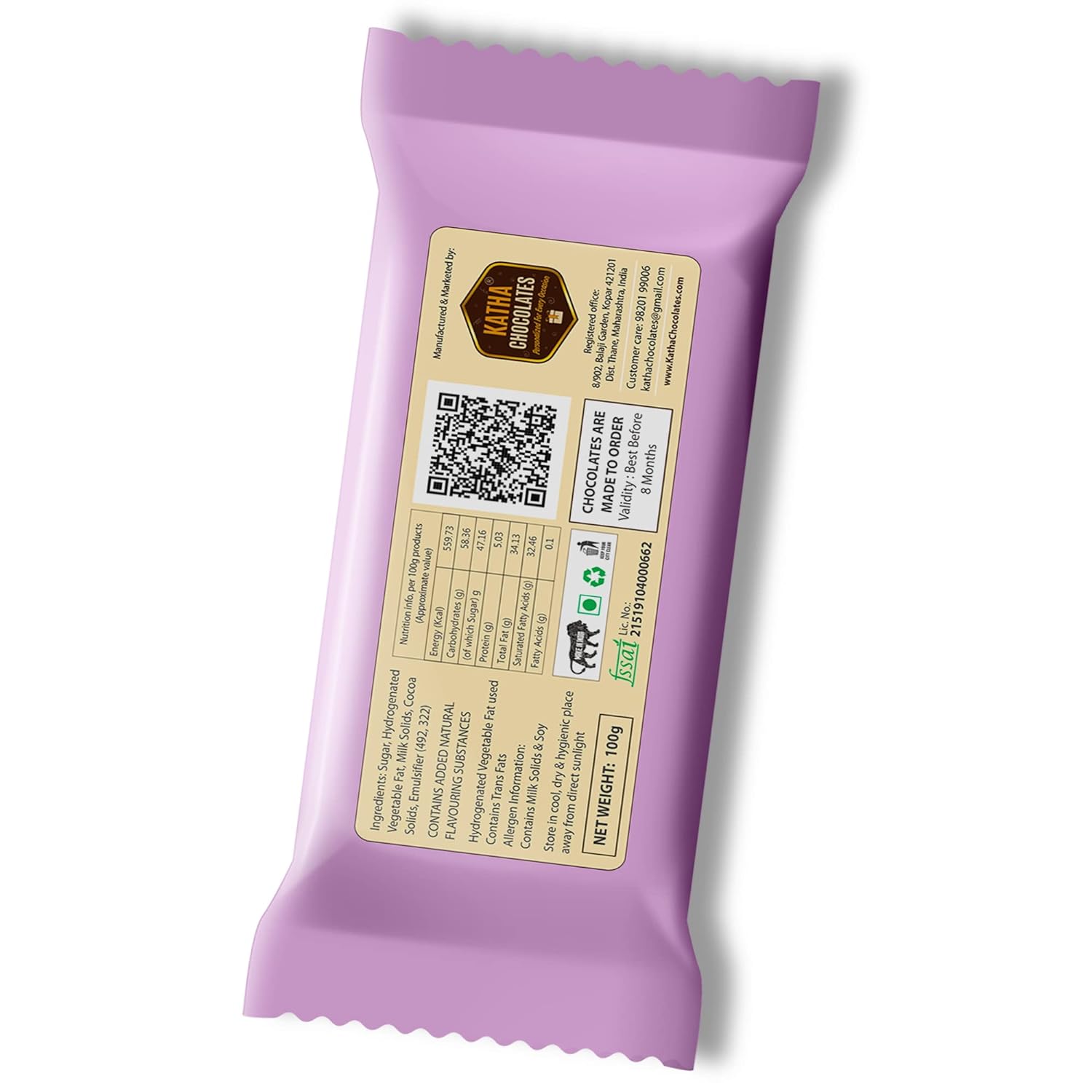 Katha Chocolates Valentine's Day Gift, Personalized Customized Chocolate Large Bar Perfect Present for Girlfriend, Boyfriend, Wife, Husband, Spouse (100g) (FROM INDIA SAB) - View 2 of 5