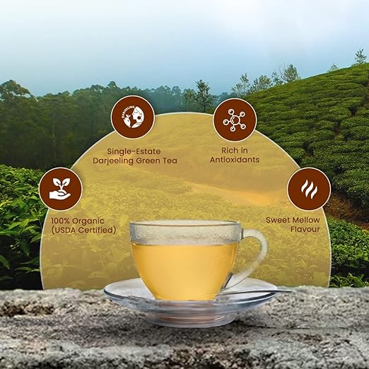 GOODRICKE Barnesbeg Organic Darjeeling Green Tea - 100 gm, (Pack of 3) | 100% Pure &amp; Natural | Premium Loose Leaves for Weight Loss and Detox (FROM INDIA SAB) - View 5 of 7