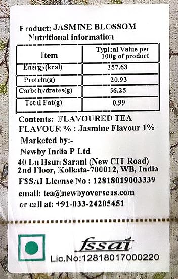Newby Jasmine Blossom Green Tea, 25 Biodegradable Herbal Tea Bags with Green Tea Leaves and Natural Jasmine Flavor (FROM INDIA SAB) - View 4 of 5