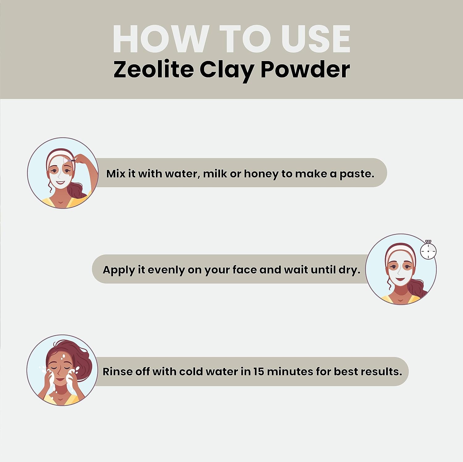 mi nature Clay Powder Zeolite, 100% Natural Pure Zeolite Clay Powder for Skincare|Facemask|Facescrub|Body Cleanser|Soap Making |Haircare for Damaged Hair|Silky Hair|227gm-8oz - View 3 of 3