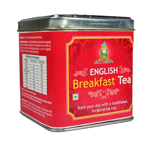 Hill Drops Premium English Breakfast Tea Leaves - Strong Black Loose Leaf Tea - 100g Tin Can - FTGFOP1 Long Leaf Grade (FROM INDIA SAB) - View 5 of 7
