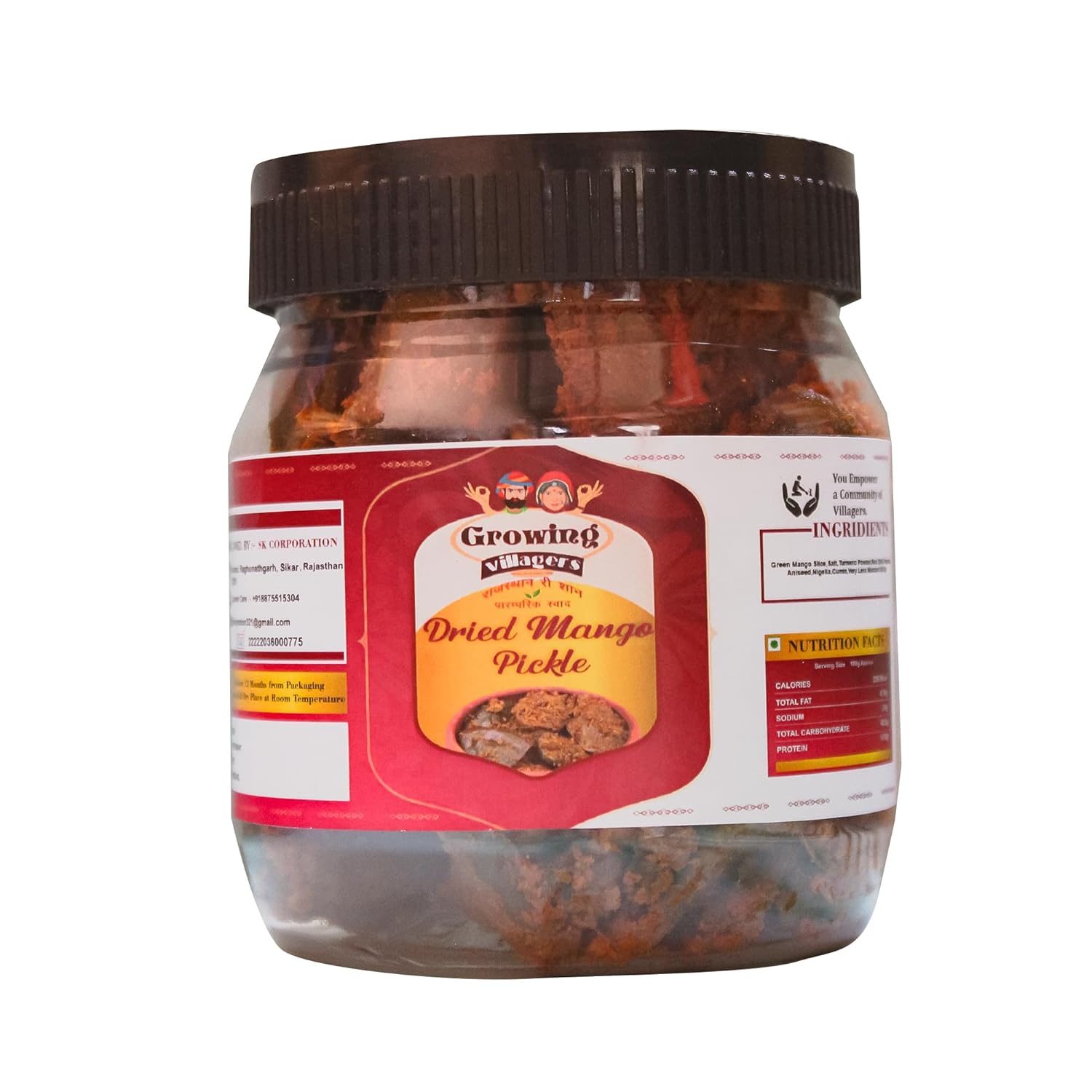 Growing Villagers Sukha Mango Achar Masala Coated Homemade Dried Mango Pickle | Organic Tranditional Receipe | Preservative Free Oil Free 900 Grams FROM INDIA (SAM) - View 3 of 4