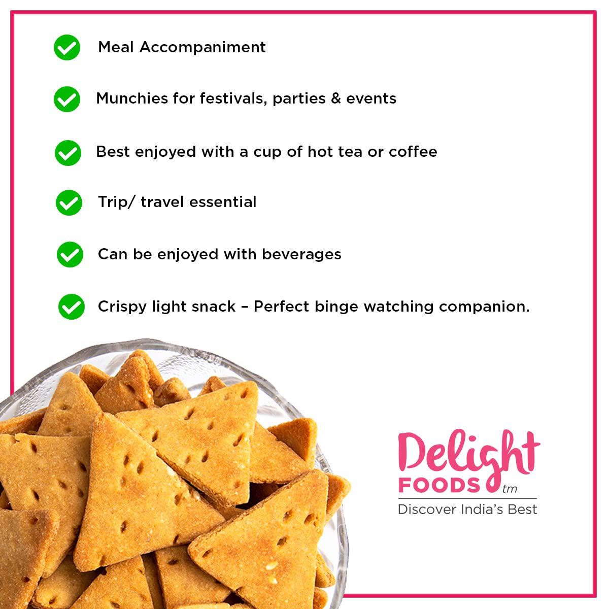 Delight Foods Baked Gud Papdi (Chips) with Sesame 300g | Healthy Diet Snacks | Jaggery Chips | Rajasthan Namkeen | Desi Ghee| No Preservatives FROM INDIA(SAM) - View 4 of 4