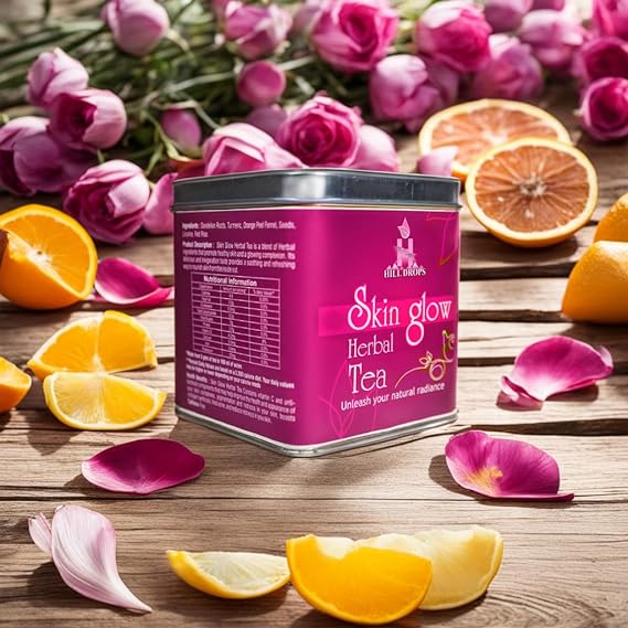 Hill Drops Skin Glow Herbal tea | Premium 100g Tin Can | (FROM INDIA SAB) - View 4 of 7