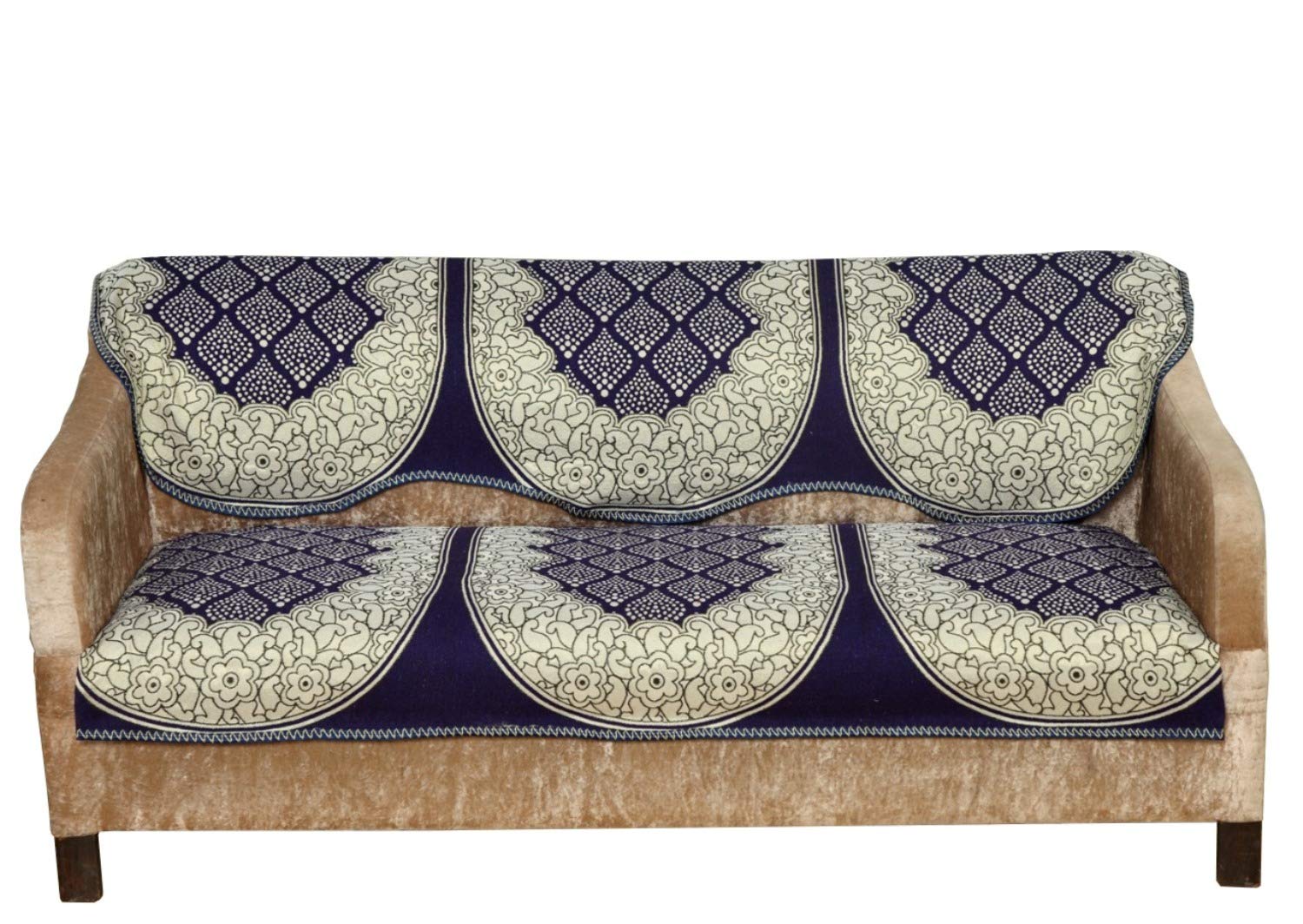 Nendle Cotton Abstract Pattern Sofa Covers Set of 3 Seater (Violet, 2 Pieces, 69 Inch x 27 inch) - Shop at Colombo Mall