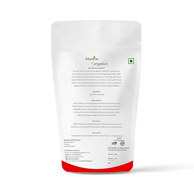 ManHar Organics Red Chilli Flakes Seasoning 100gm - View 2 of 3