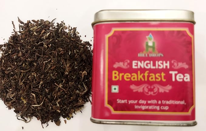 Hill Drops Premium English Breakfast Tea Leaves - Strong Black Loose Leaf Tea - 100g Tin Can - FTGFOP1 Long Leaf Grade (FROM INDIA SAB) - View 7 of 7