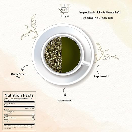 LLUVIA TEA Spearmint Green Tea For PCOD/PCOS & Refreshment(50 Gm) (FROM INDIA SAB) - View 5 of 6