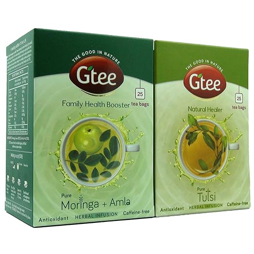 GTEE Moringa Tea Bags & Tulsi Tea Bags, 25 Tea bags (Pack of 2) (FROM ...