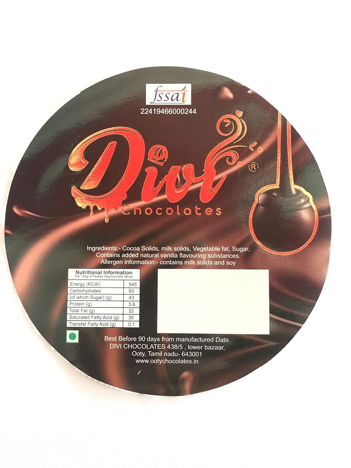 Divi Chocolates ® Ooty home made chocolates yummy Roasted almond cubes | roasted almond chocolate | 250Grams (FROM INDIA SAB) - View 5 of 5