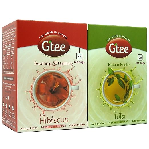 GTEE Hibiscus Tea Bags &amp; Tulsi Tea Bags, 25 Tea bags (Pack of 2) (FROM INDIA SAB) - View 2 of 7