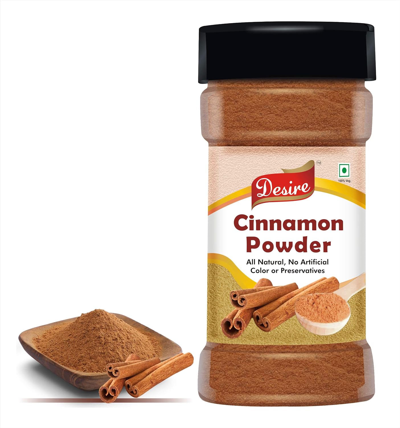 Desire Cinnamon (Dalcheeni) Powder 100 Gram in Jar [Flavourful Indian Spices] - View 3 of 3