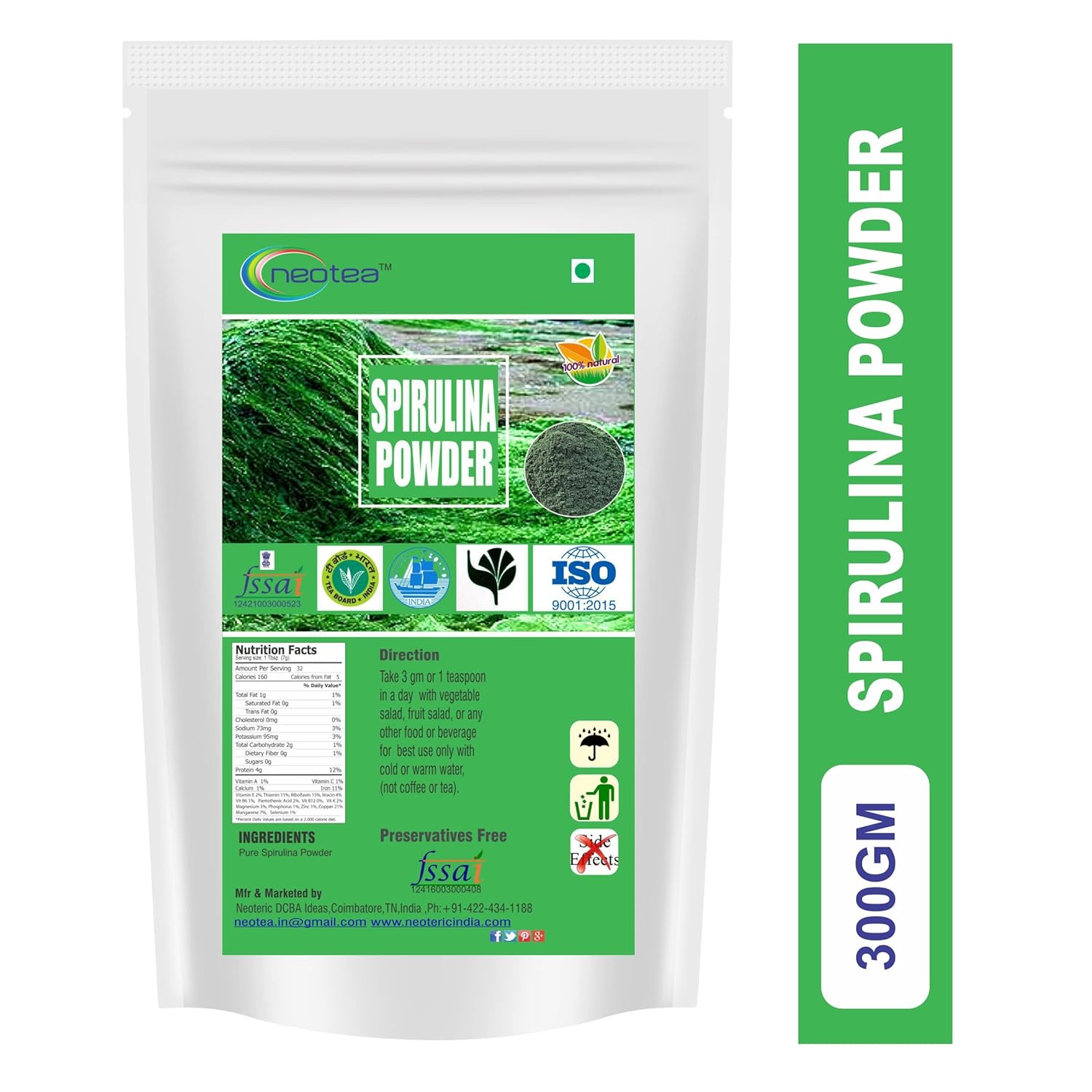 Neotea Spirulina Powder, 200 gm - View 2 of 3