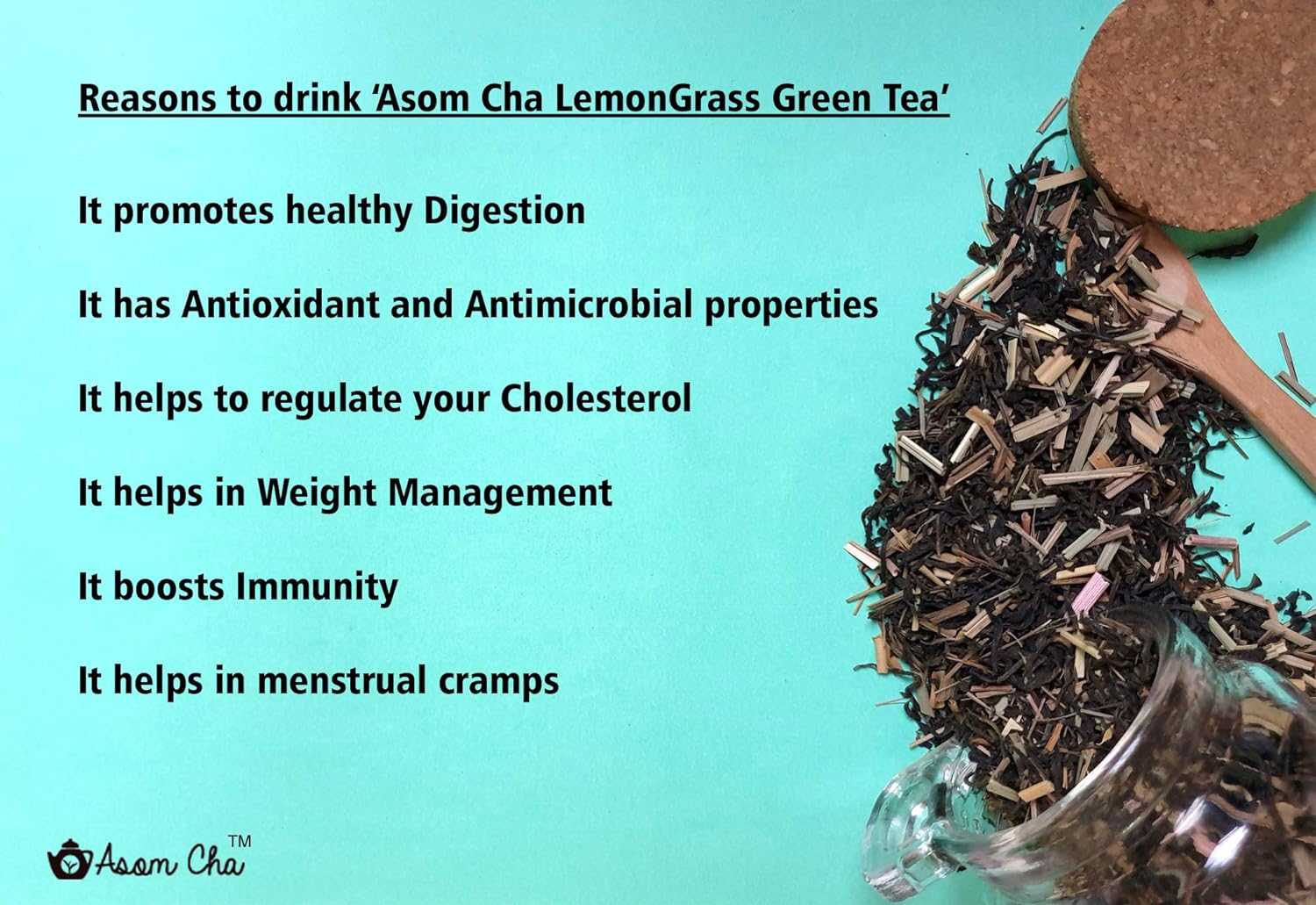 Asom Cha Chamomile Green Tea | 100 g [~50cups] | Premium Green Tea with Natural Dried Chamomile Flower | Whole Leaf Flavoured Loose Tea | Stress Relief and Good Sleep (FROM INDIA SAB) - View 3 of 4