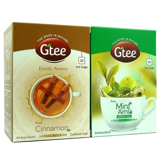 GTEE Green Tea Bags - Mint &amp; Cinnamon Tea Bags, 25 Tea Bags (Pack of 2) (FROM INDIA SAB) - View 2 of 5