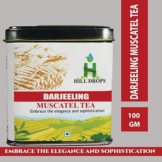 Hill Drops Darjeeling Muscatel Tea| Premium 100g Tin Can | Leaf Tea (FROM INDIA SAB) - View 2 of 4