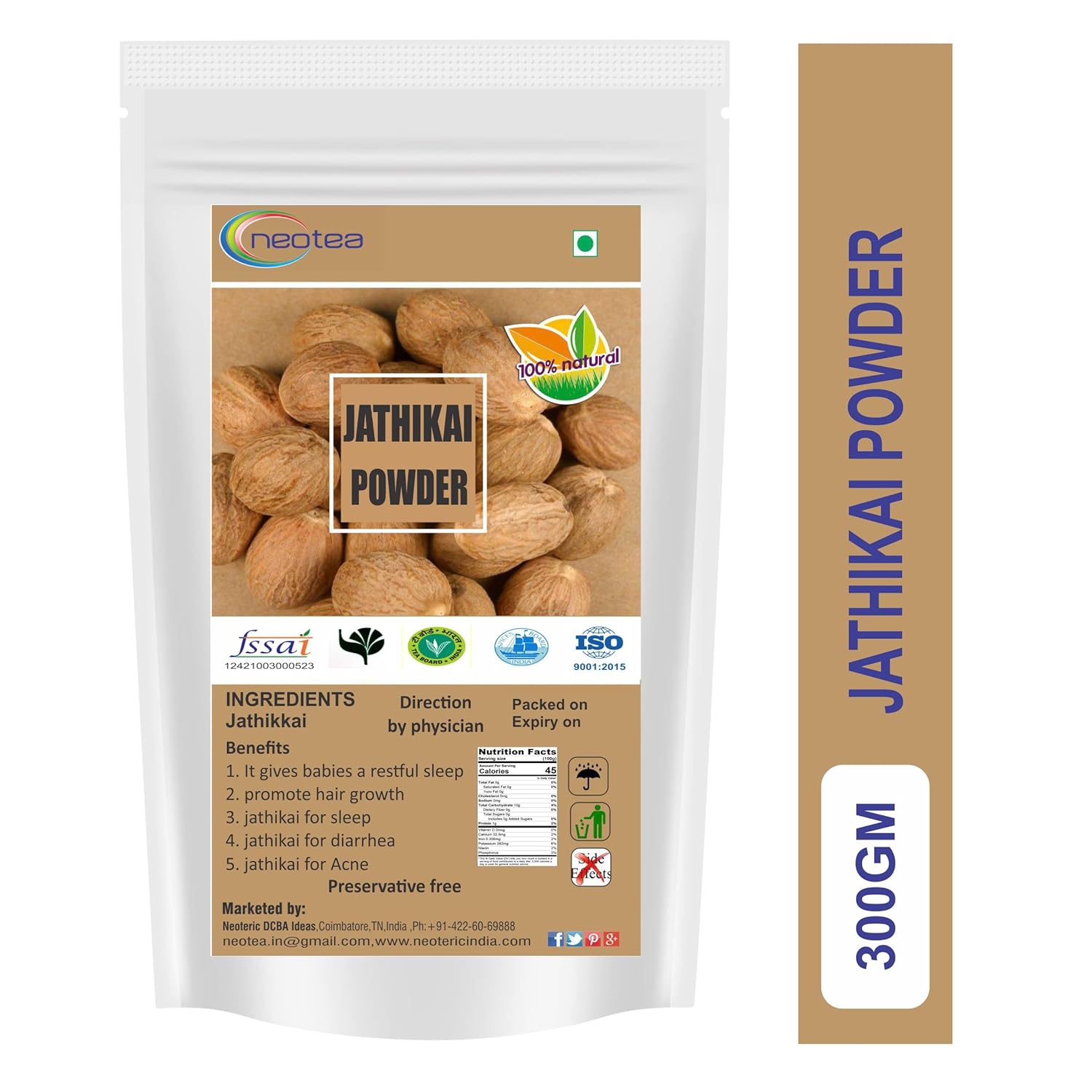 Neotea Nutmeg Powder, Jaiphal Jathikai, 200 G - View 3 of 3