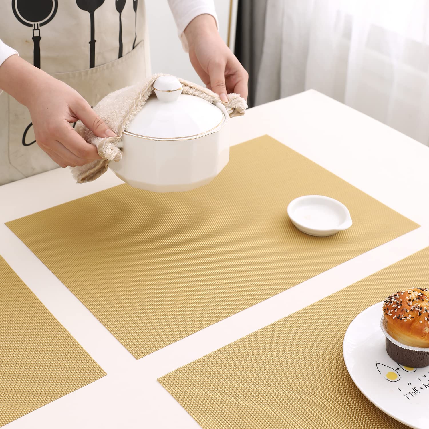 HOKIPO PVC Set of 6 Placemats for Dining Table - 45x30 cm (AR3036) - View 4 of 4