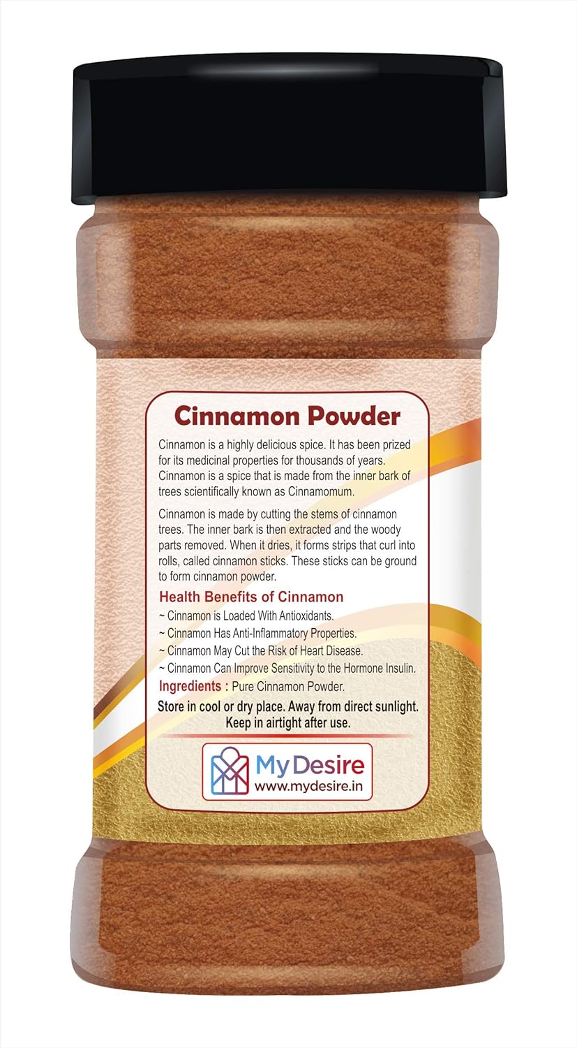 Desire Cinnamon (Dalcheeni) Powder 100 Gram in Jar [Flavourful Indian Spices] - View 2 of 3