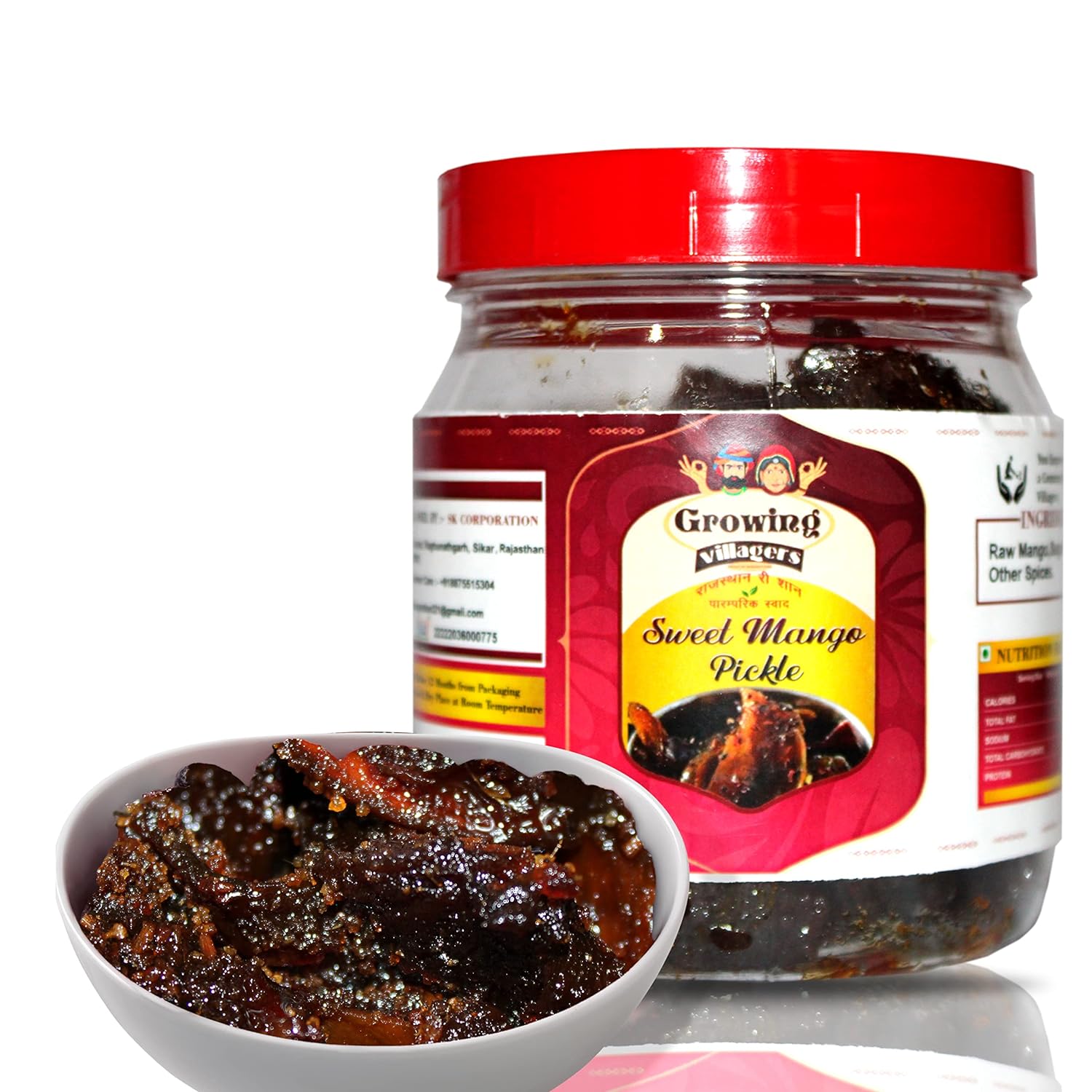 Growing Villagers Khatta Meetha Keri Achar Homemade Sweet Mango Pickle | Traditional Mango Sweet Chutney | Mango Jam | Jar Of 1 Kg FROM INDIA (SAM) - View 3 of 4