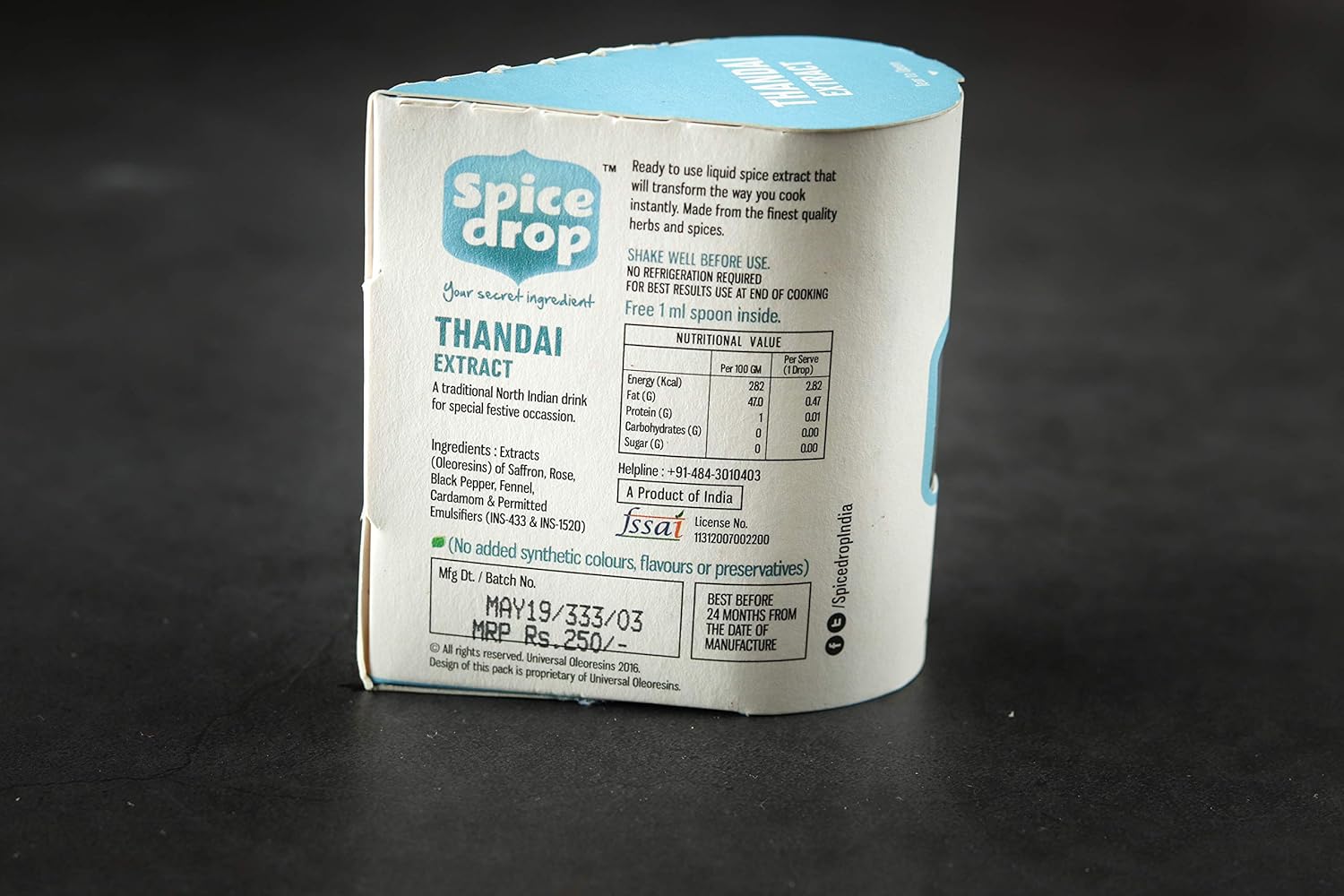 Spice Drop Thandai Natural Extract | for Beverages, Shakes, Lassi, and Dessert | No Sugar Added | Free 1 ML Spoon | Vegan | 100% Natural | 20 ML (Makes 20-22 Glasses) - View 2 of 2