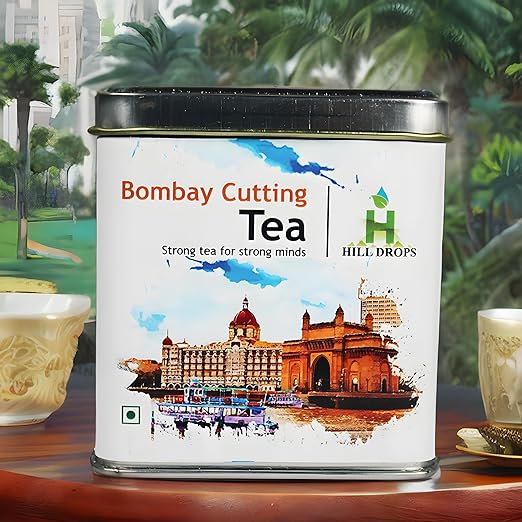 Hill Drops Bombay Cutting Chai | Authentic Mumbai Street Tea | Strong Ginger-Cardamom Blend | 200g Tin Can | Spiced, Aromatic, and Flavorful (FROM INDIA SAB) - View 4 of 7