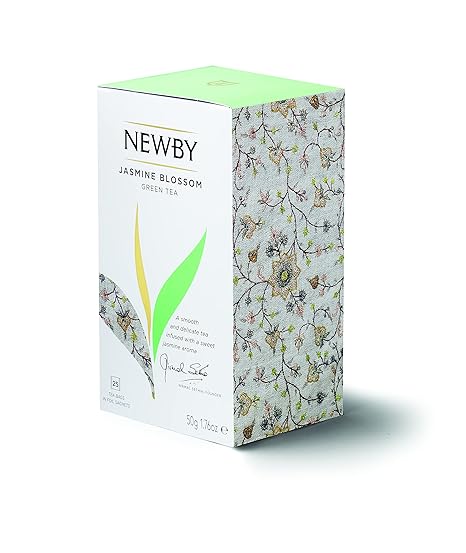 Newby Jasmine Blossom Green Tea, 25 Biodegradable Herbal Tea Bags with Green Tea Leaves and Natural Jasmine Flavor (FROM INDIA SAB) - View 2 of 5