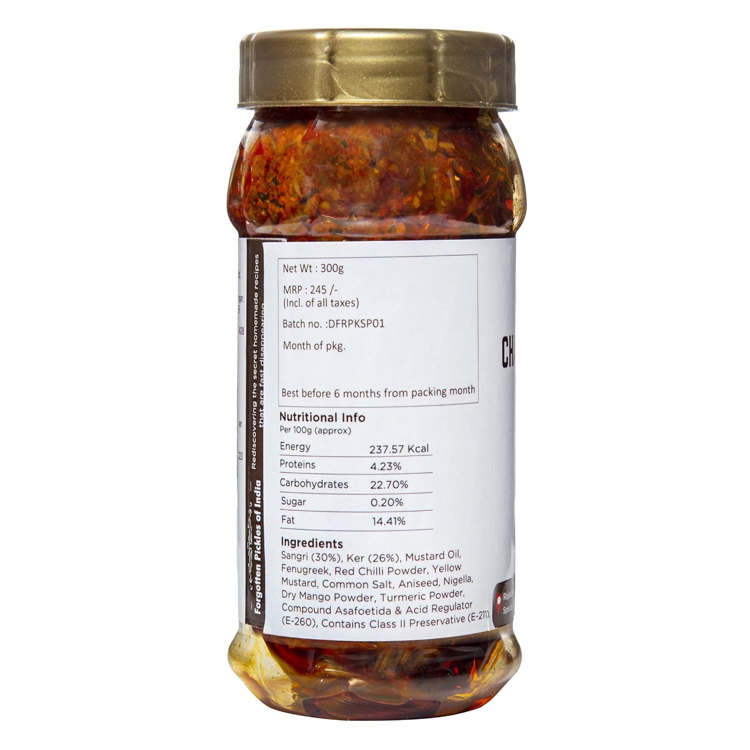 Delight Foods Rajasthani Marwari Pickles and Chutney -Kair (Ker) Sangri Achaar (Pickle) 300g | Pure Mustard Oil (Sarson Ka Tel) FROM INDIA (SAM) - View 2 of 4