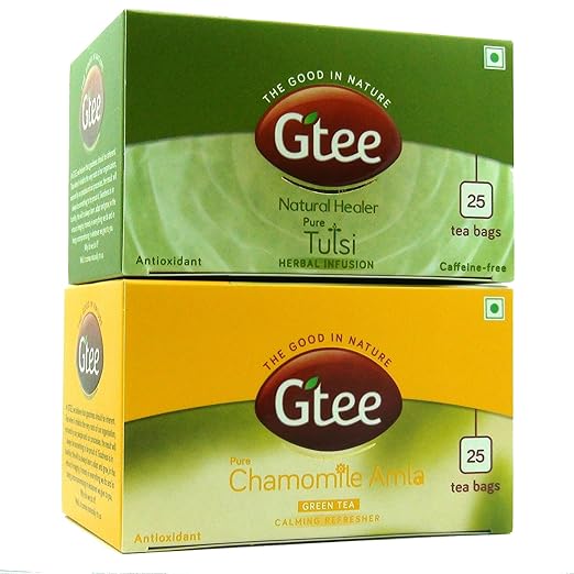 GTEE Green Tea Bags - Chamomile &amp; Tulsi Tea Bags, 25 Tea bags (Pack of 2) (FROM INDIA SAB) - View 4 of 6