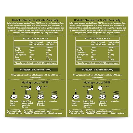 GTEE Tulsi Tea Bags, 25 Tea bags (Pack of 2) (FROM INDIA SAB) - View 4 of 7