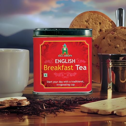Hill Drops Premium English Breakfast Tea Leaves - Strong Black Loose Leaf Tea - 100g Tin Can - FTGFOP1 Long Leaf Grade (FROM INDIA SAB) - View 4 of 7