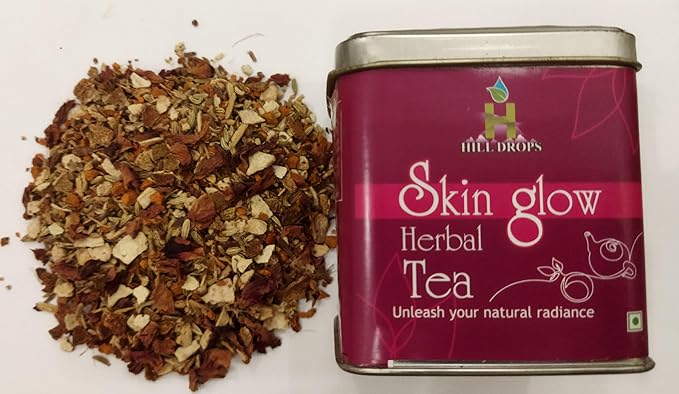 Hill Drops Skin Glow Herbal tea | Premium 100g Tin Can | (FROM INDIA SAB) - View 5 of 7