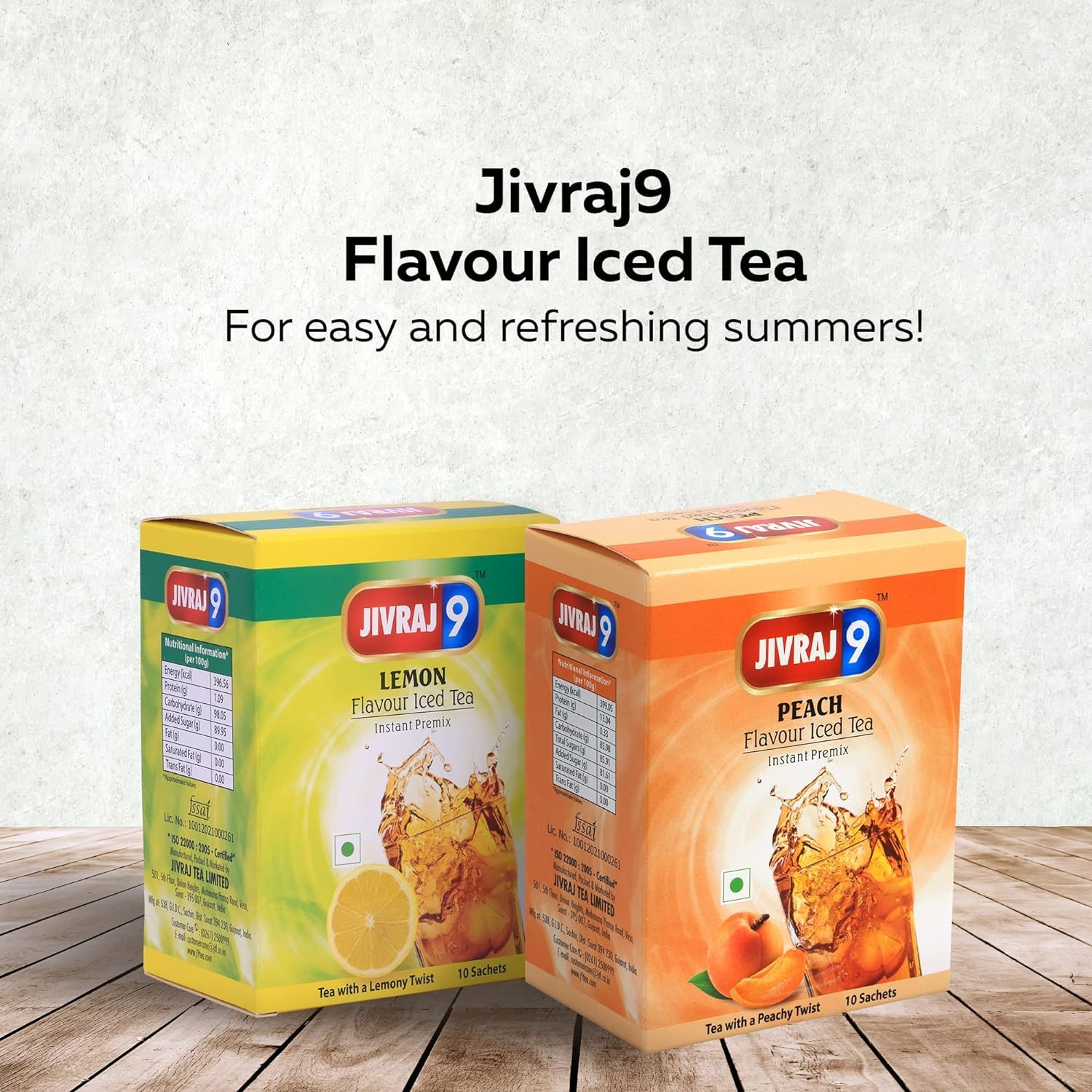 Jivraj 9 Instant Ice Tea Premix Flavoured With Lemon &amp; Peach (Each 150 Grams) - Pack Of 2 (FROM INDIA SAB) - View 3 of 6