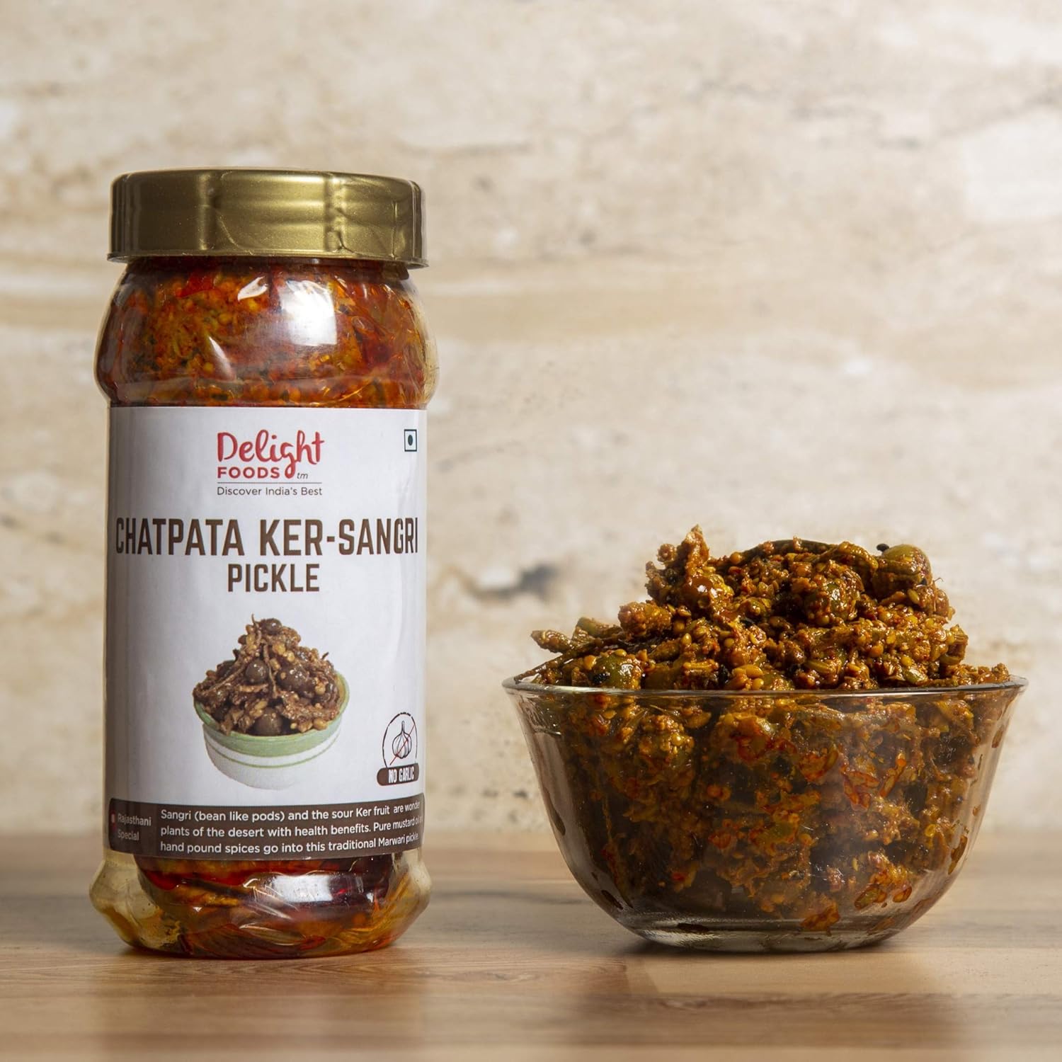 Delight Foods Rajasthani Marwari Pickles and Chutney -Kair (Ker) Sangri Achaar (Pickle) 300g | Pure Mustard Oil (Sarson Ka Tel) FROM INDIA (SAM) - View 4 of 4