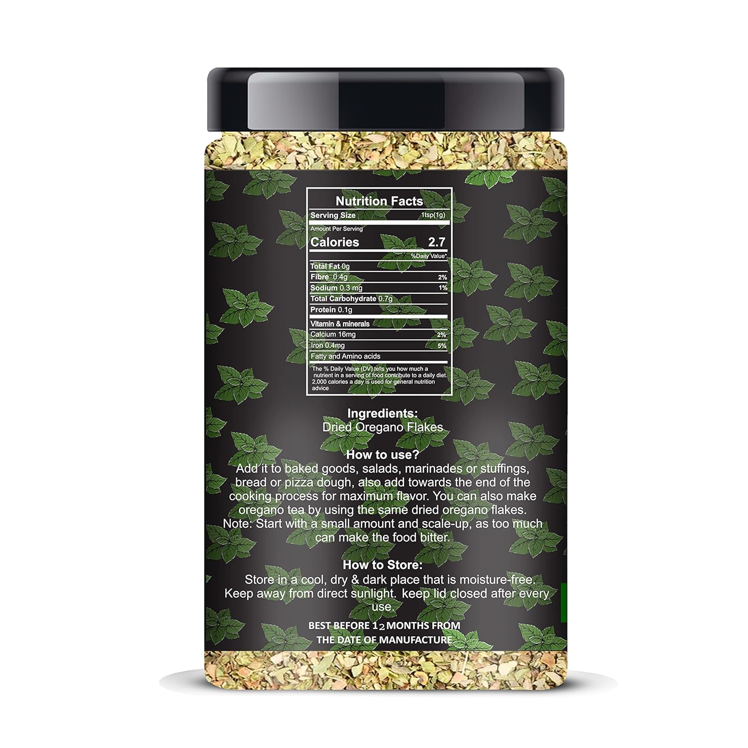 Manhar Organics Oregano flakes for seasonings 250gm Jar - View 3 of 3