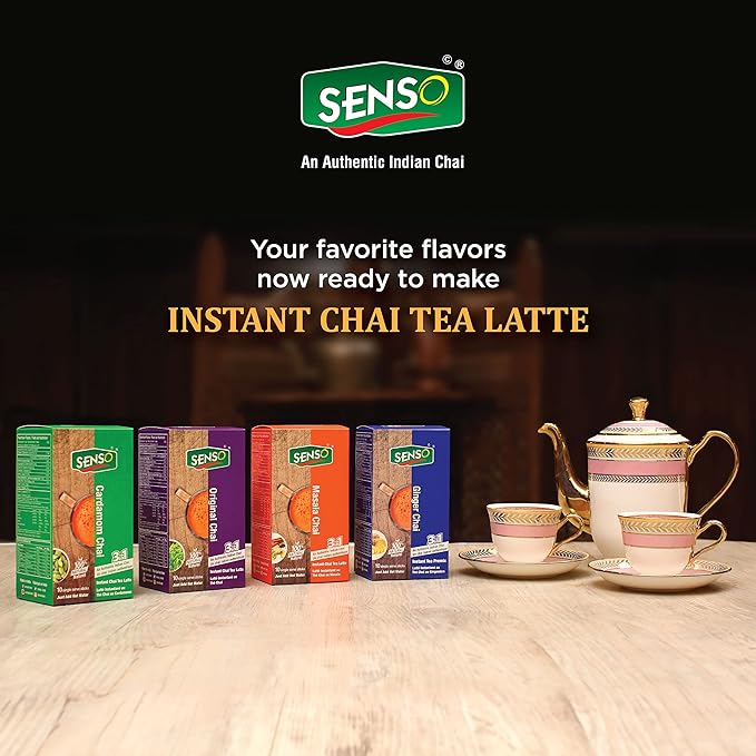 Senso Instant Plain Tea | Incredibly Authentic | Plain Flavored Tea | 10 Sachets | 10 x 14g =140g | Masala Chai | Instant Premix Tea (Pack of 1) Plain Tea premix (FROM INDIA SAB) - View 5 of 6