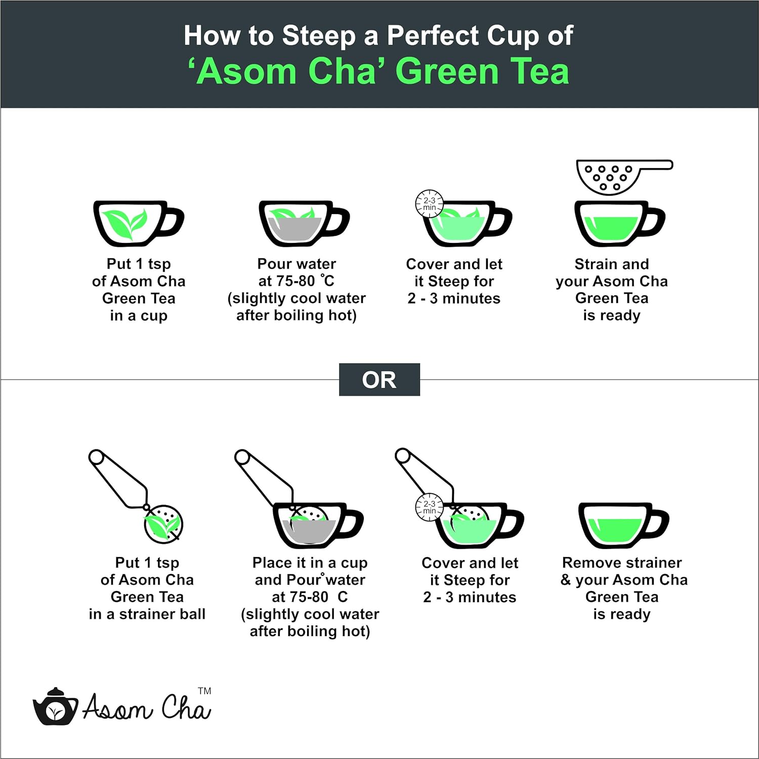 Asom Cha Chamomile Green Tea | 100 g [~50cups] | Premium Green Tea with Natural Dried Chamomile Flower | Whole Leaf Flavoured Loose Tea | Stress Relief and Good Sleep (FROM INDIA SAB) - View 4 of 4