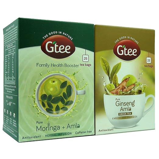 GTEE Green Tea Bags - Ginseng &amp; Moringa Tea Bags, 25 Tea bags (Pack of 2) (FROM INDIA SAB) - View 2 of 6
