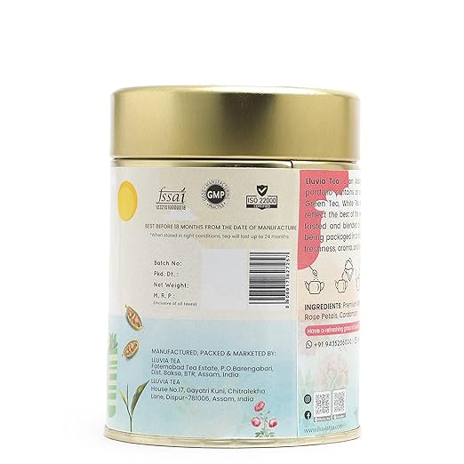 LLUVIA TEA Spice Rose With Real Rose Petals Blend I Orthodox Tea I Green Cardamon Improves Metabolism (50 g) (FROM INDIA SAB) - View 2 of 5