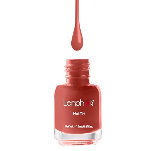 Lenphor Nail Paint Satin Gel Finish, Shiny Smooth Nail Colour, Long Lasting, Fade Resistant, Quick Dry, Glassy Finish, Glossy Luster Nail Polish, Satin Gel Finish, Cool Shade (Shade, Cinnamon 12ml) - View 3 of 3