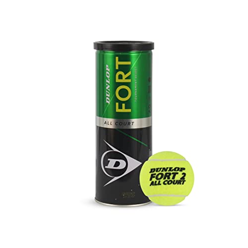 Dunlop Fort All Court Tennis Ball (Material: Rubber, Color: Green) Standard Size (4 Can | 12 Balls (3 Balls/Can)  (FROM INDIA SAB) - View 3 of 3