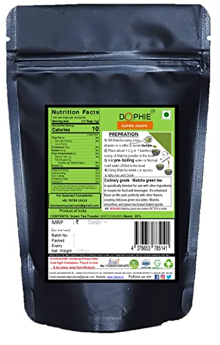 Dophie Neem Matcha Green Tea Powder 100g [PACK-] Culinary Grade ? matcha Green tea with Neem powder, Excellent for Weight Loss - More Antioxidants and Minerals. (FROM INDIA SAB) - View 3 of 6