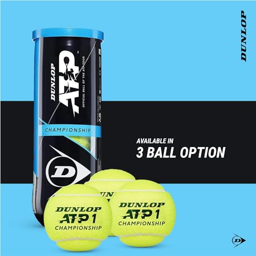 Dunlop Sports ATP Championship Extra Duty Tennis Balls V21, 12 x 3-Ball cans, Yellow (IMPROVED/12 x 3-Ball can V21)  (FROM INDIA SAB) - View 4 of 4