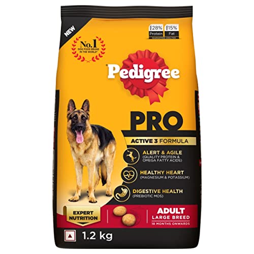 Pedigree Pro Adult Chicken Large Breed, Dry Dog Food (18 Months Onwards), 1.2 Kg Pack FROM INDIA (SAM) - Related product