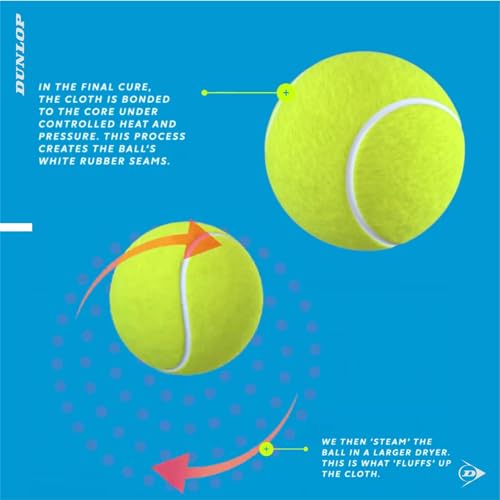 Dunlop Fort All Court Tennis Ball (Material: Rubber, Color: Green) Standard Size (4 Can | 12 Balls (3 Balls/Can)  (FROM INDIA SAB) - View 2 of 3